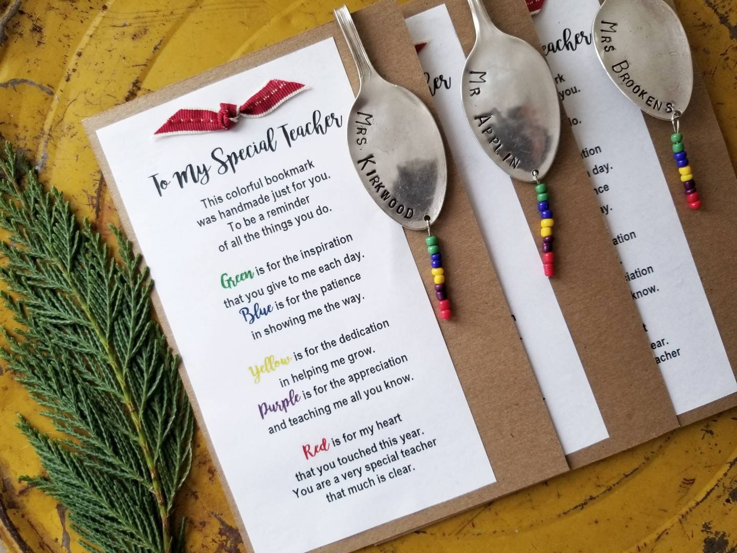 Personalized Teacher Bookmark Gift, Teacher Appreciation, Thank You Gift, Personalized Bookmark, Unique Teacher Gifts, Teacher Gift Ideas