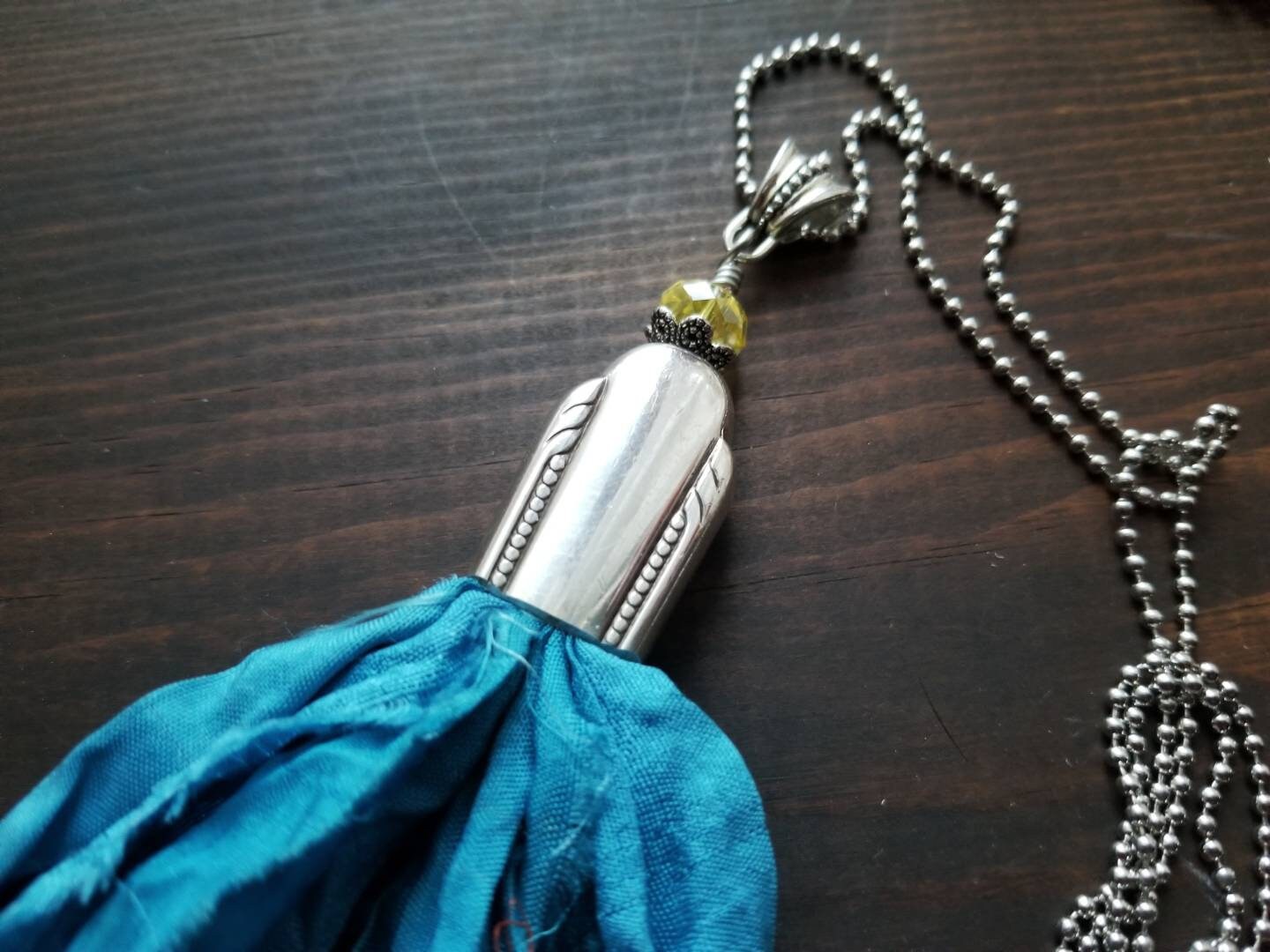 Silverware Jewelry, Knife Necklace, Tassel Pendant, Silverware, Handmade Jewelry, Boho Jewelry, Tassel Necklace, Silverware Necklace