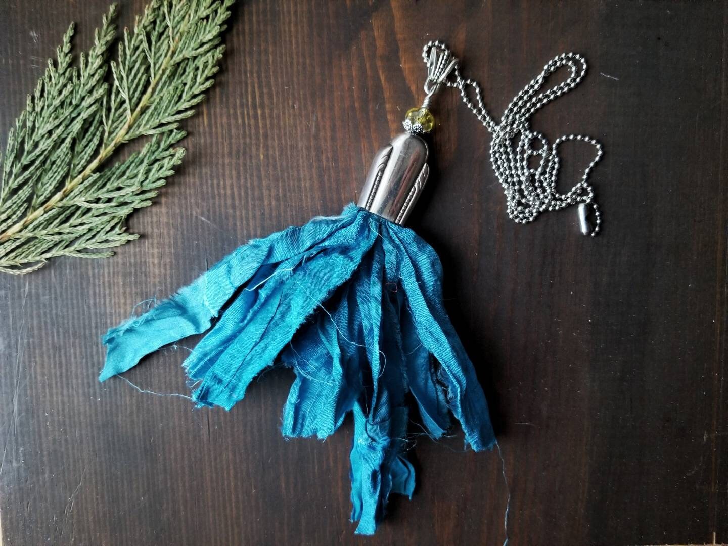 Silverware Jewelry, Knife Necklace, Tassel Pendant, Silverware, Handmade Jewelry, Boho Jewelry, Tassel Necklace, Silverware Necklace