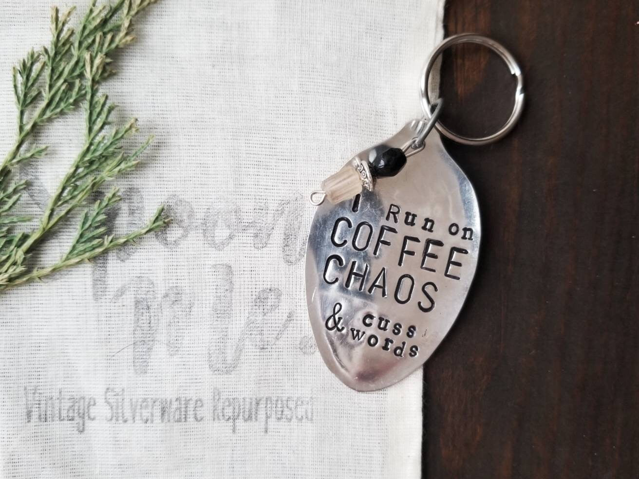 Personalized Key Chain, Custom Gift, Stamped Spoon, Valentine's Gift, Wedding Gift, Birthday Gift, New Home, Grandma Gift, Wine Tie On