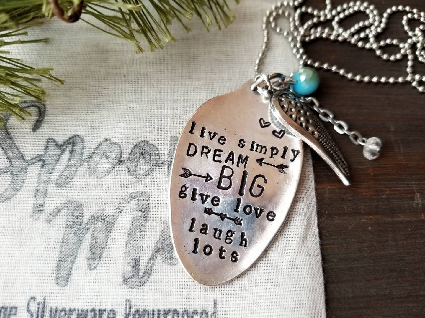Spoon Jewelry, Spoon Gifts, Spoon Necklace, Hand Stamped Necklace, Spoon Pendant, Gifts For Her, Handmade Jewelry, Handmade Gift