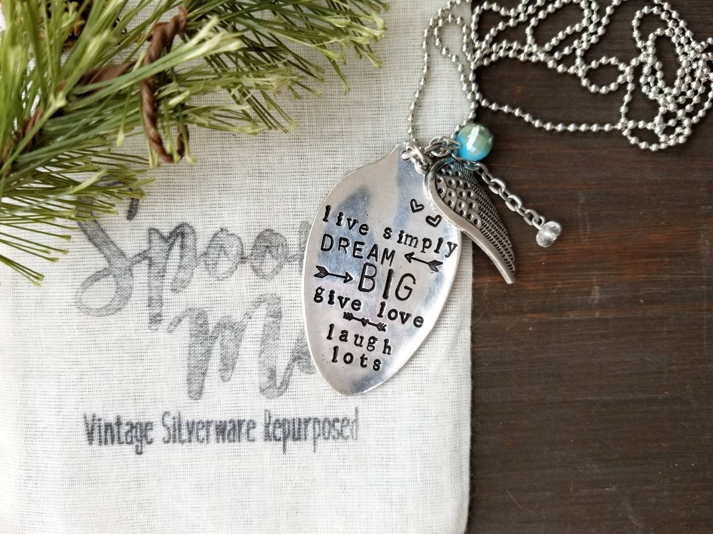 Spoon Jewelry, Spoon Gifts, Spoon Necklace, Hand Stamped Necklace, Spoon Pendant, Gifts For Her, Handmade Jewelry, Handmade Gift