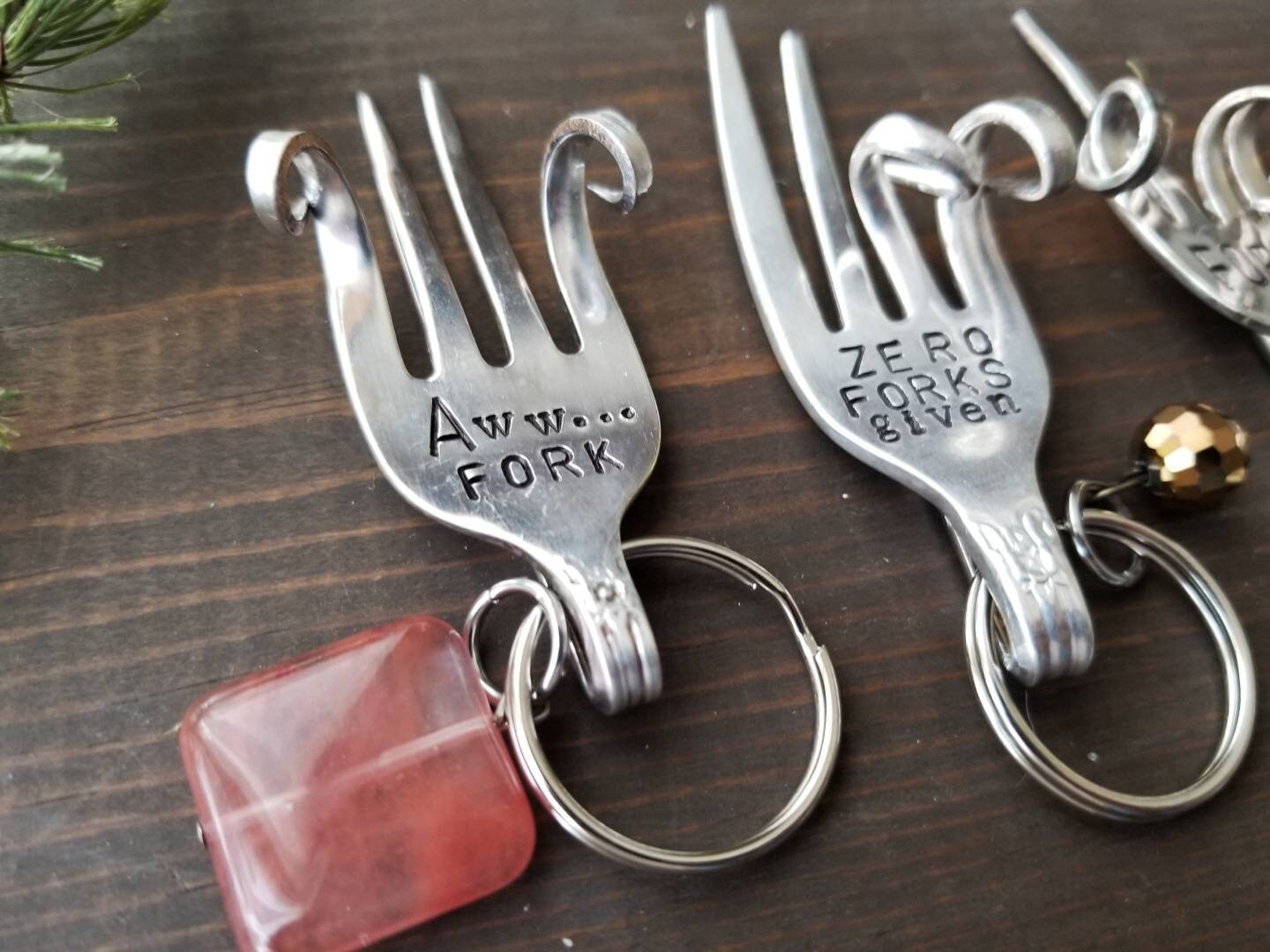 Fork Key Chain, Stamped Fork, Funny Valentine Gift, Custom Key Chain, Funny Gifts, Fork It Key Chain, Gifts Under 20, Handmade Gift