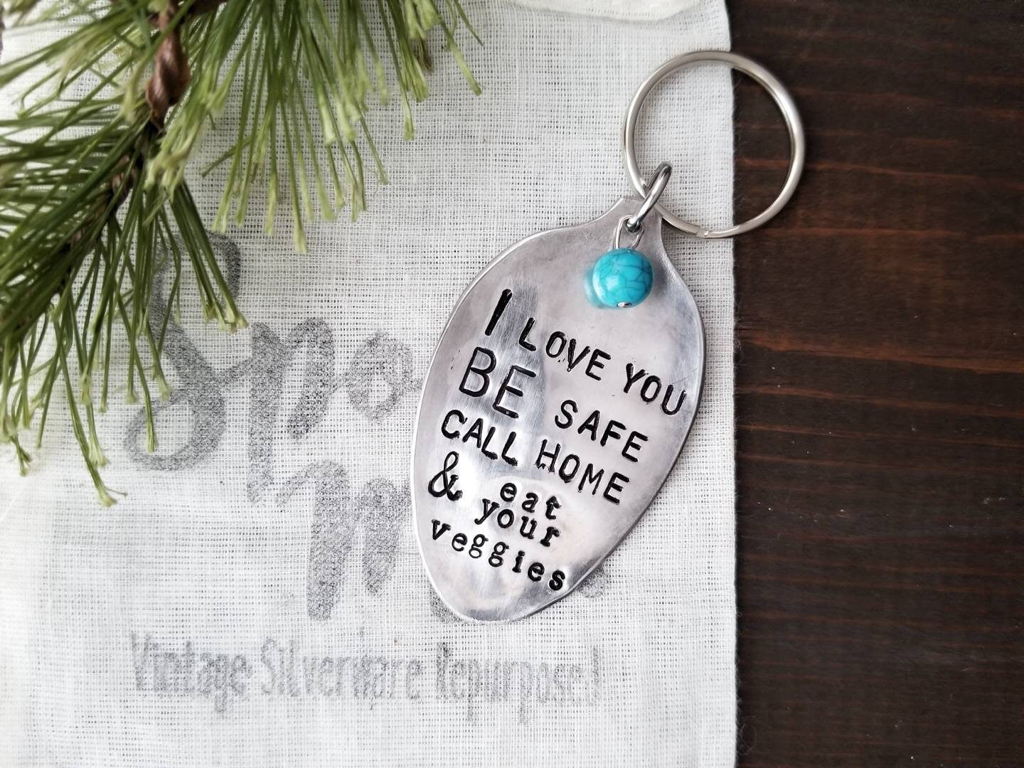 Spoon Key Chain, I Love You Gift, Friend Gift, Gifts From Mom, Stamped Spoon, Gifts for Kids, New Driver Gift, Gifts under 25, College Gift