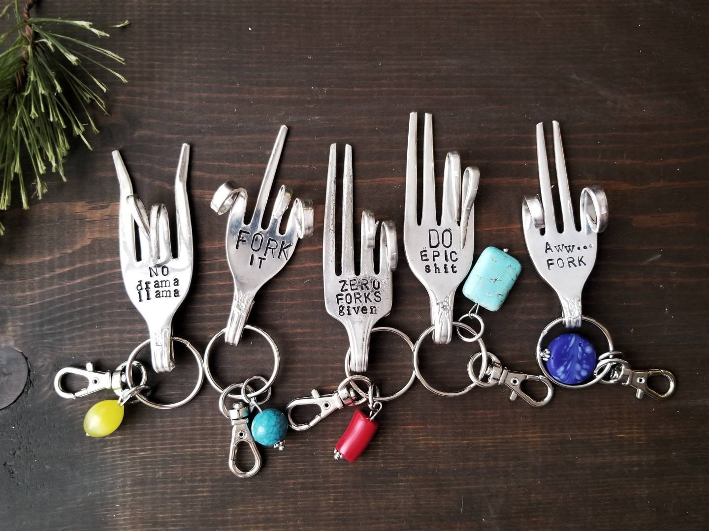 Fork Key Chain, Stamped Fork, Funny Valentine Gift, Custom Key Chain, Funny Gifts, Fork It Key Chain, Gifts Under 20, Handmade Gift