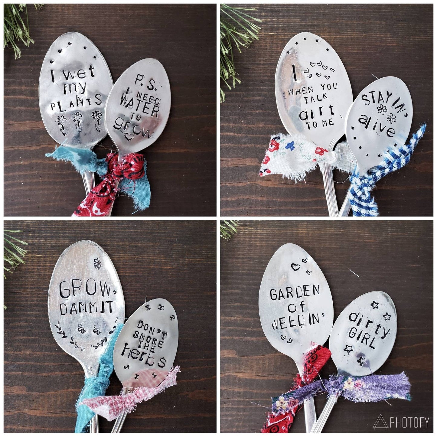 Plant Marker, Grow Dammit, Herb Garden, Personalized Plant Marker, Funny Garden Gift, Stamped Spoon, Gardener, Funny Planter, Housewarming