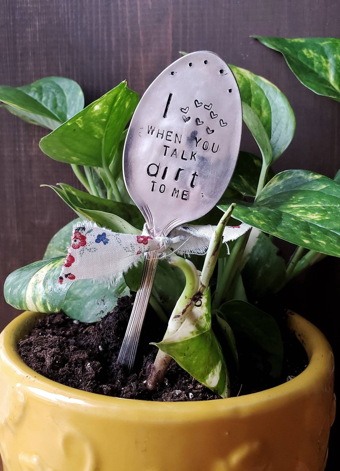 Plant Marker, Grow Dammit, Herb Garden, Personalized Plant Marker, Funny Garden Gift, Stamped Spoon, Gardener, Funny Planter, Housewarming