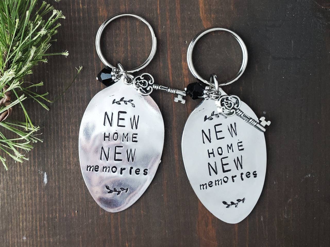New Home Gift, Custom Spoon Key Chain, Housewarming Gift, Silverware, Stamped Spoon, Handmade Gift, Realtor Gift, Moving Gift, Custom Gift
