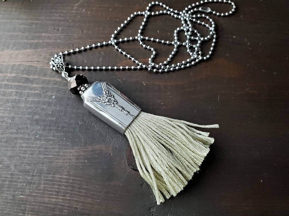 Silverware Jewelry, BOHO Tassel Necklace, Silverware, Handmade Jewelry, Boho Jewelry, Tassel Necklace, Silverware Necklace