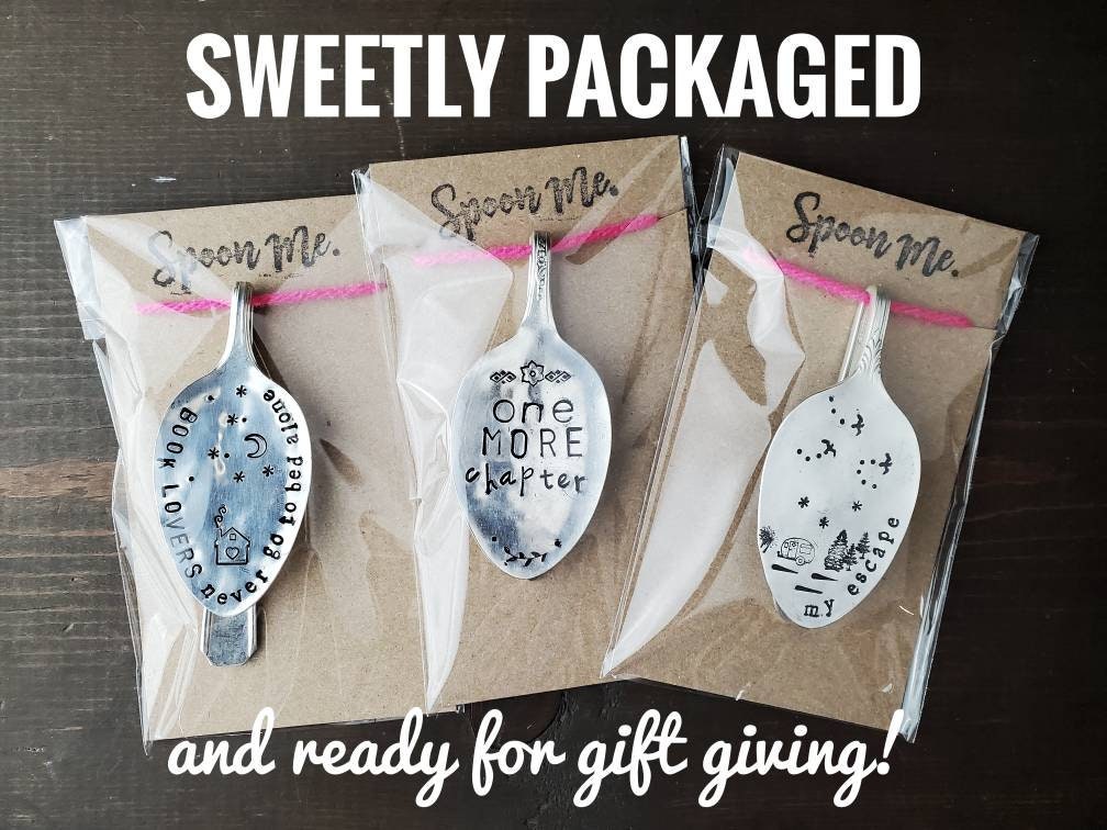 Breathe, Book Worm, Spoon Bookmark, Vintage Spoon, Stamped Spoon, Repurposed, Book Lover Gift, Gift for Readers, Book Quotes