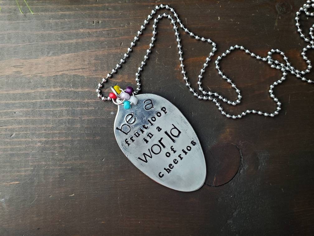 Witty Necklace, Spoon Jewelry, Be A Fruitloop, Be You, Silverware Jewlery, Gifts For Her, Best Friend Gift, Be Goofy, Inspiring, Birthday