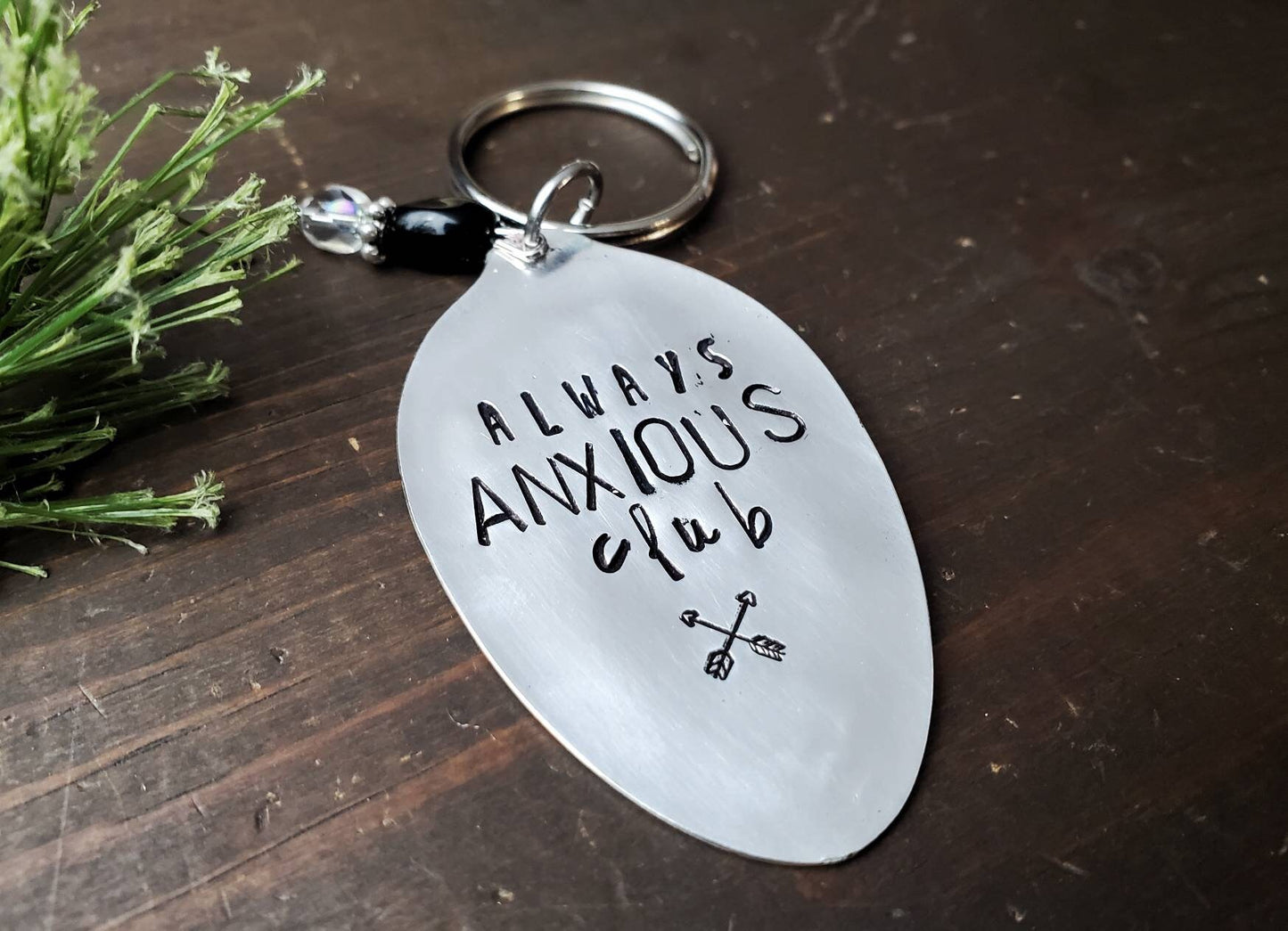 Always Anxious Club Key Chain, Spoon Gifts, Gifts For Her, Spoon Me Maryland, Anxiety Sucks, Daily Reminder