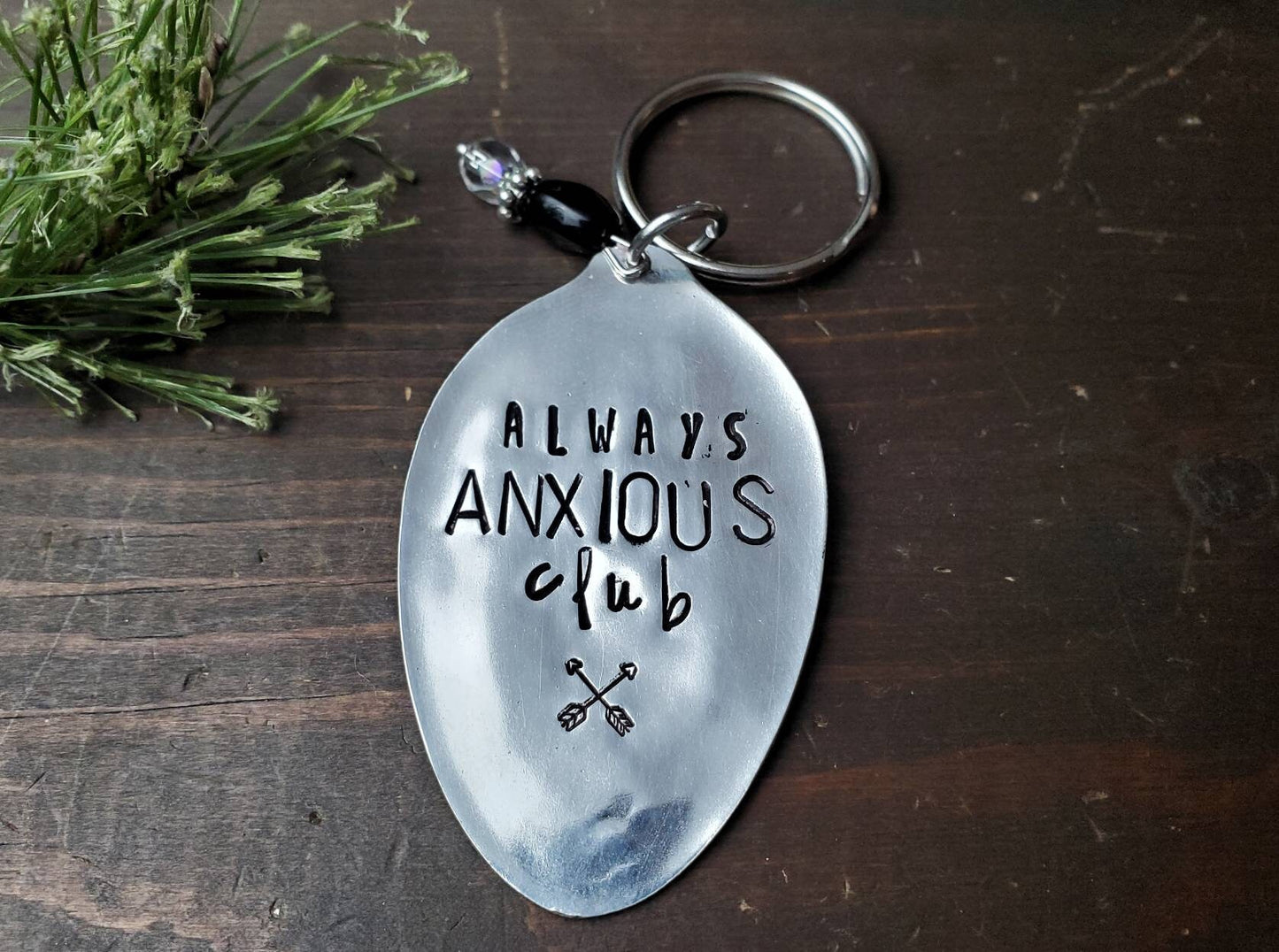 Always Anxious Club Key Chain, Spoon Gifts, Gifts For Her, Spoon Me Maryland, Anxiety Sucks, Daily Reminder