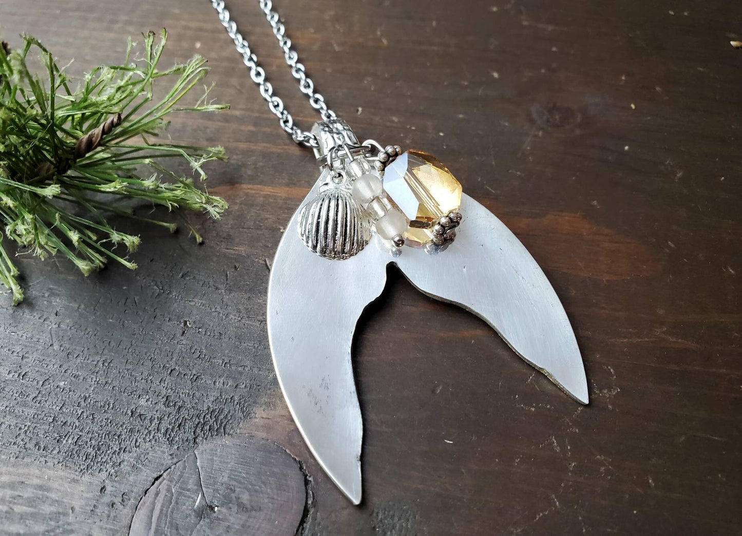 Mermaid Necklace, Silverware Jewelry, Spoon Necklace, Spoon Jewelry, Pendant Necklace, Mermaid Gift, Gifts For Her, Mermaid Girl, Spoon Gift