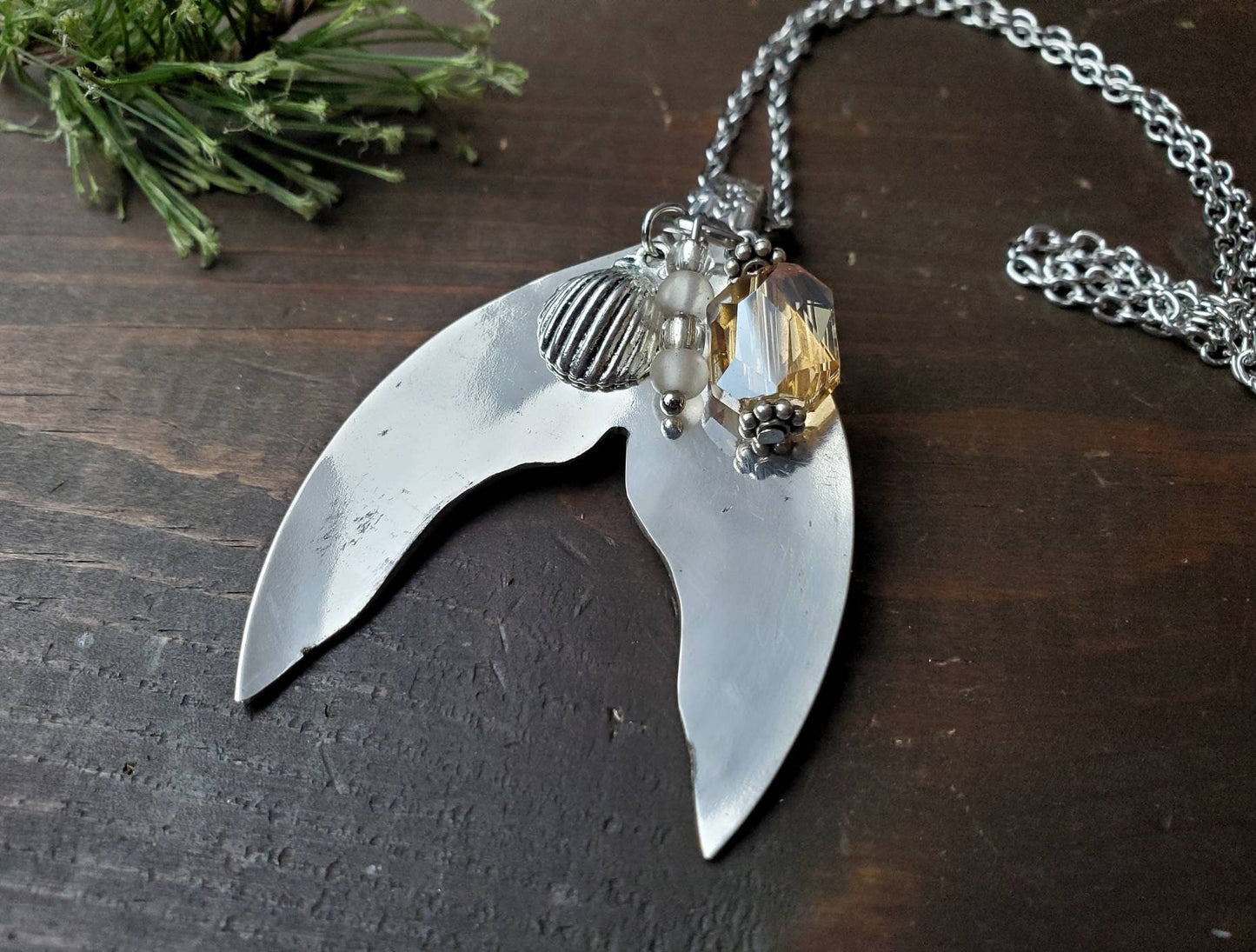 Mermaid Necklace, Silverware Jewelry, Spoon Necklace, Spoon Jewelry, Pendant Necklace, Mermaid Gift, Gifts For Her, Mermaid Girl, Spoon Gift