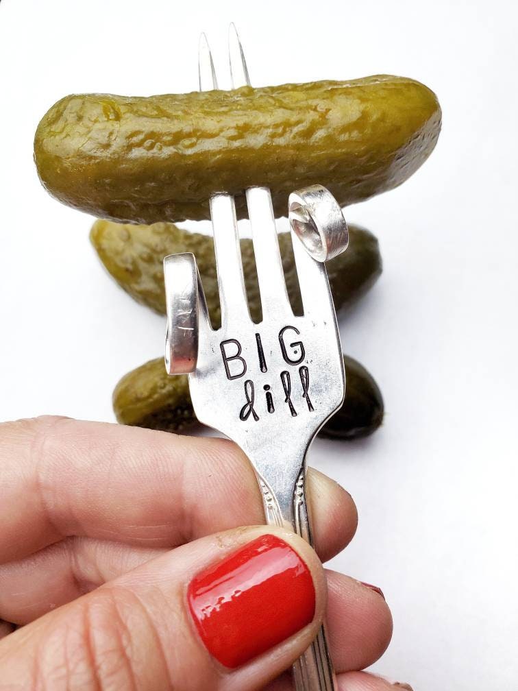 Pickle Fork, Custom Gift, Funny, Stamped Fork, Vintage, Pick Me, Dill With It, Big Dill, Hostess Gift, Poke My Pickle, Fork Silverware