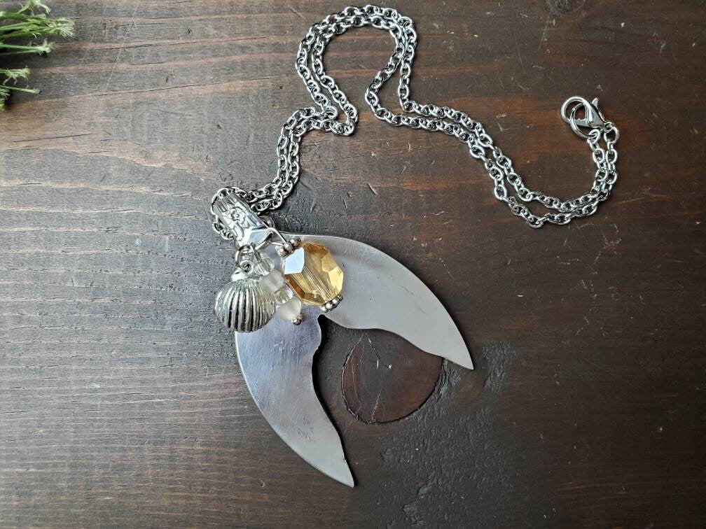 Mermaid Necklace, Silverware Jewelry, Spoon Necklace, Spoon Jewelry, Pendant Necklace, Mermaid Gift, Gifts For Her, Mermaid Girl, Spoon Gift