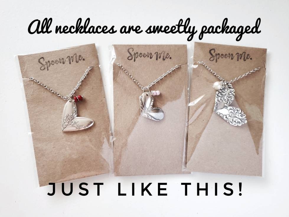 Angel Jewelry, Stamped Spoon Necklace, Memorial Jewelry, Faith, Spoon Necklace, Silverware Jewelry, Gifts For Her, Handmade, Grace