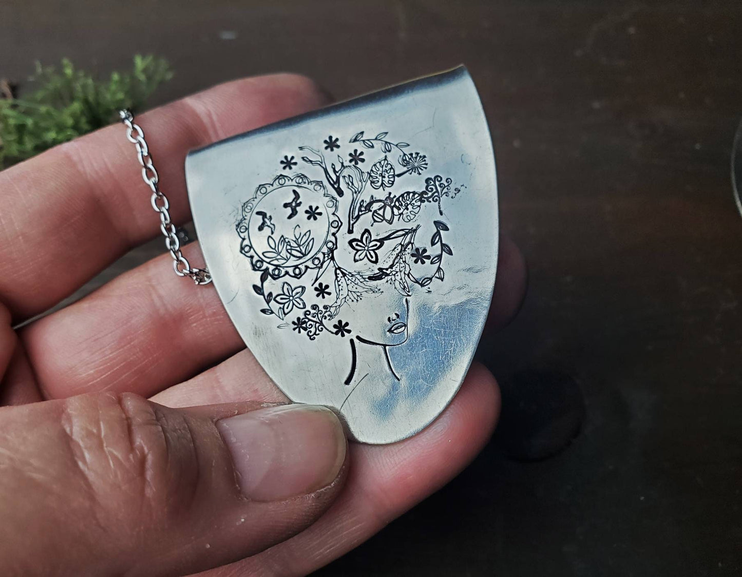 Spoon Jewelry, Spoon Necklace, Bent Spoon Pendant, Spoonie, Choker, Best Friend Gift, Gifts for Her, Silverware, Birthday Gift, LARGE