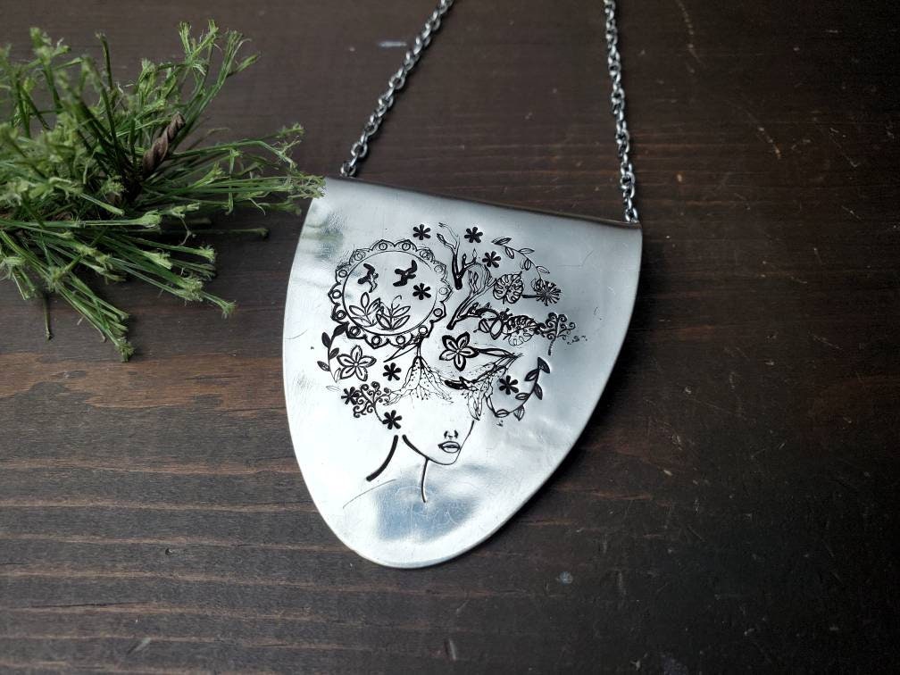 Spoon Jewelry, Spoon Necklace, Bent Spoon Pendant, Spoonie, Choker, Best Friend Gift, Gifts for Her, Silverware, Birthday Gift, LARGE