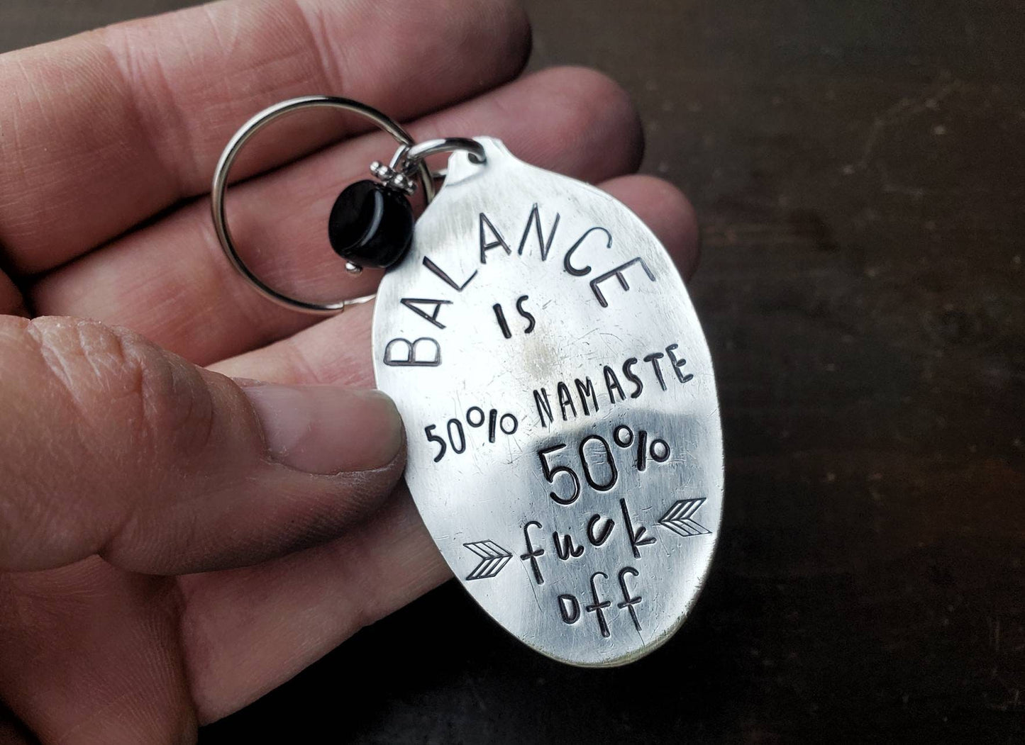 Namaste, Stamped Spoon, Balance, Funny, Boss Babe, Strong, Custom Gift Silverware, Hand Stamped, Handmade Gift, Spoon Me Maryland
