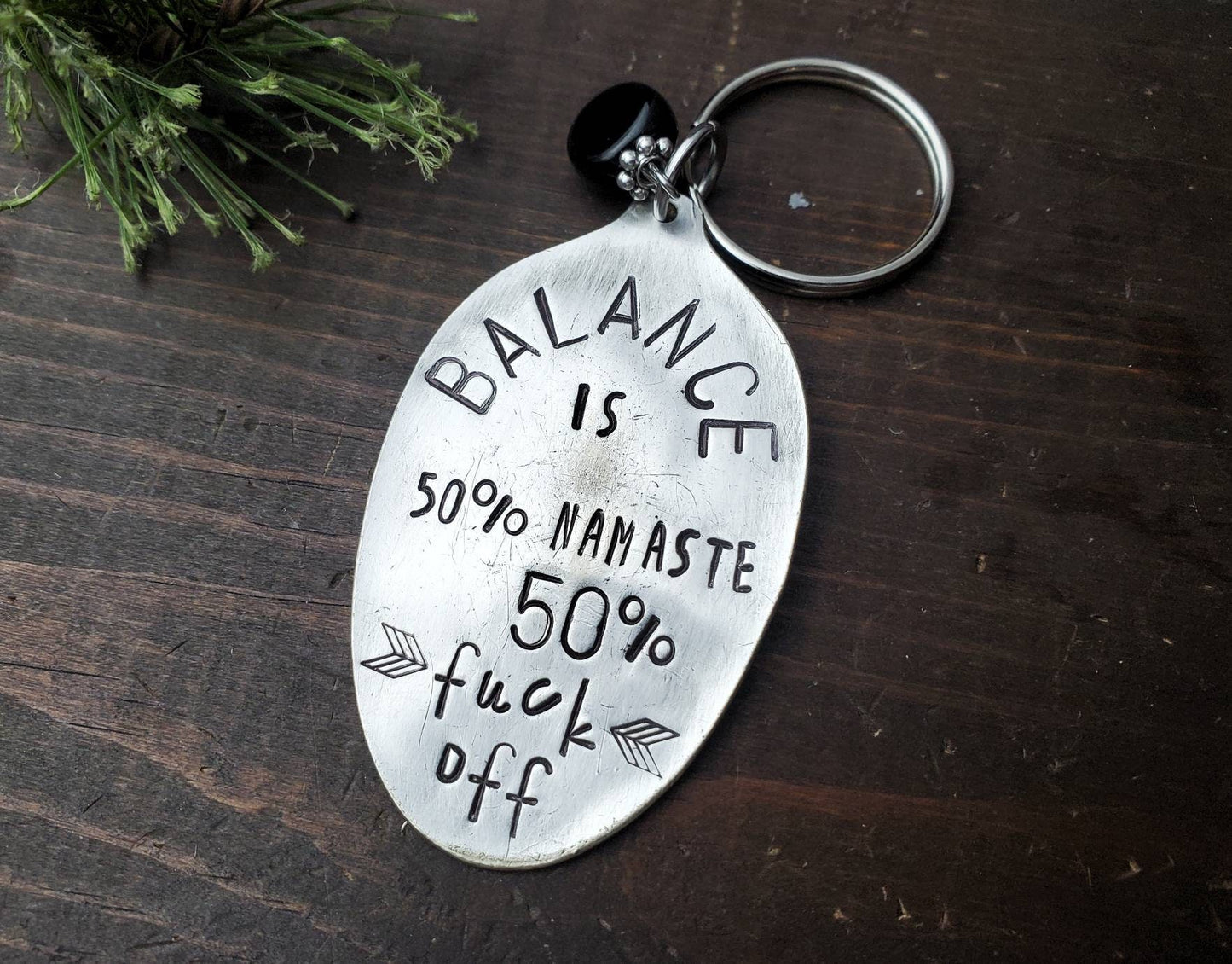 Namaste, Stamped Spoon, Balance, Funny, Boss Babe, Strong, Custom Gift Silverware, Hand Stamped, Handmade Gift, Spoon Me Maryland