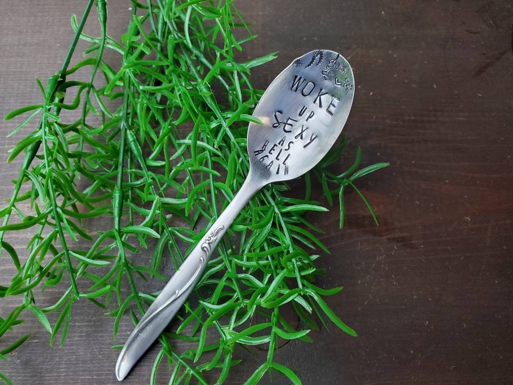 Coffee Spoon, Stamped Spoon, Tea Spoon, Funny Coffee Gift, Spoon Me Maryland, Woke Up Sexy As Hell, Birthday, Co-Worker Gift, Coffee Lover