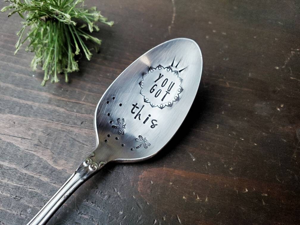 You Got This, Coffee Spoon, Stamped Spoon, Tea Spoon, Spoon Me Maryland, Birthday, Co-Worker Gift, Silverware, Coffee Gift, Motivate