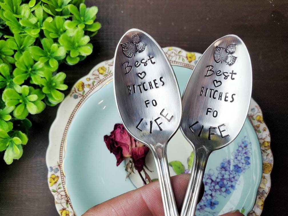 Best Bitches, Coffee Spoon, Stamped Spoon, Tea Spoon, Spoon Me Maryland, Birthday, Best Friend Gift, Silverware, Coffee Gift, Just Because