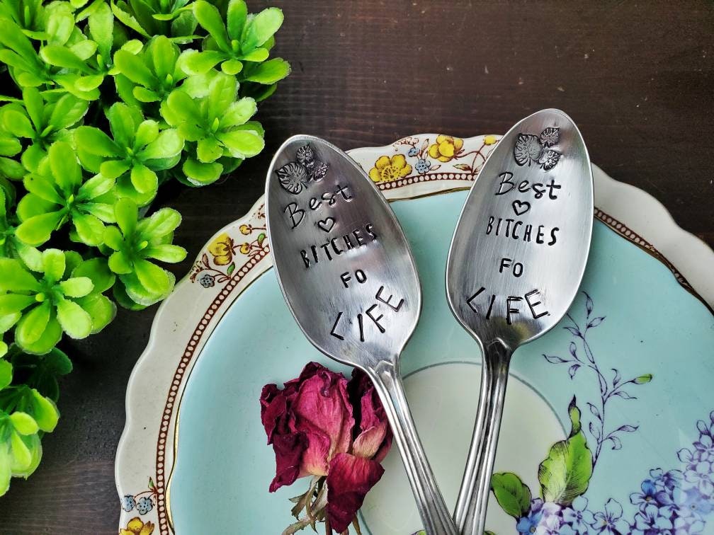 Best Bitches, Coffee Spoon, Stamped Spoon, Tea Spoon, Spoon Me Maryland, Birthday, Best Friend Gift, Silverware, Coffee Gift, Just Because