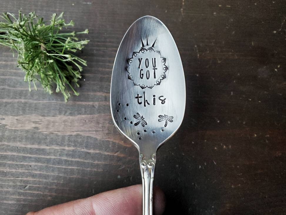 You Got This, Coffee Spoon, Stamped Spoon, Tea Spoon, Spoon Me Maryland, Birthday, Co-Worker Gift, Silverware, Coffee Gift, Motivate