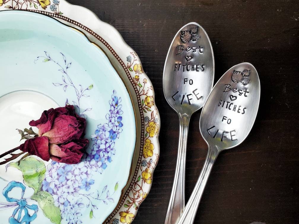 Best Bitches, Coffee Spoon, Stamped Spoon, Tea Spoon, Spoon Me Maryland, Birthday, Best Friend Gift, Silverware, Coffee Gift, Just Because