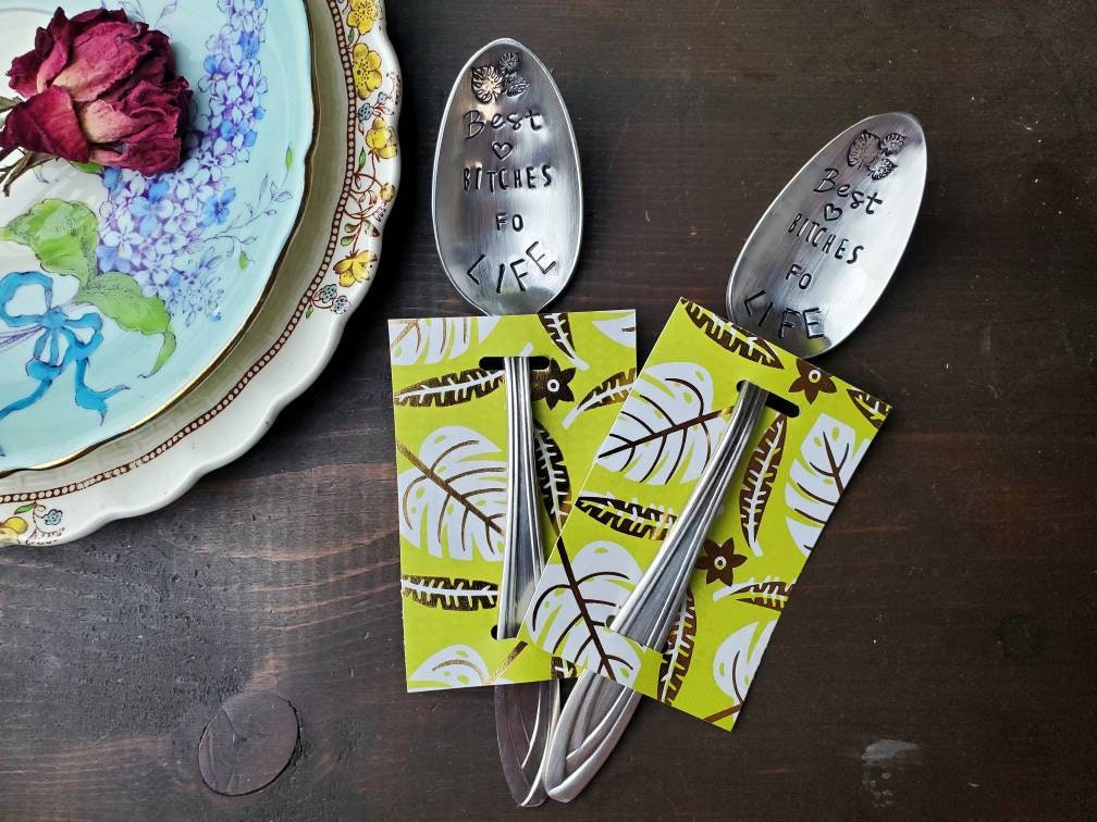 Best Bitches, Coffee Spoon, Stamped Spoon, Tea Spoon, Spoon Me Maryland, Birthday, Best Friend Gift, Silverware, Coffee Gift, Just Because