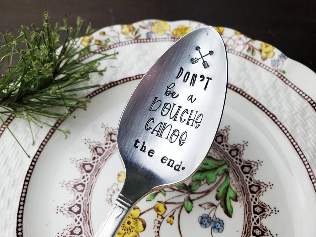 Don't Be Douche Canoe, Coffee Spoon, Stamped Spoon, Tea Spoon, Spoon Me Maryland, Birthday, Co-Worker Gift, Silverware, Coffee Gift