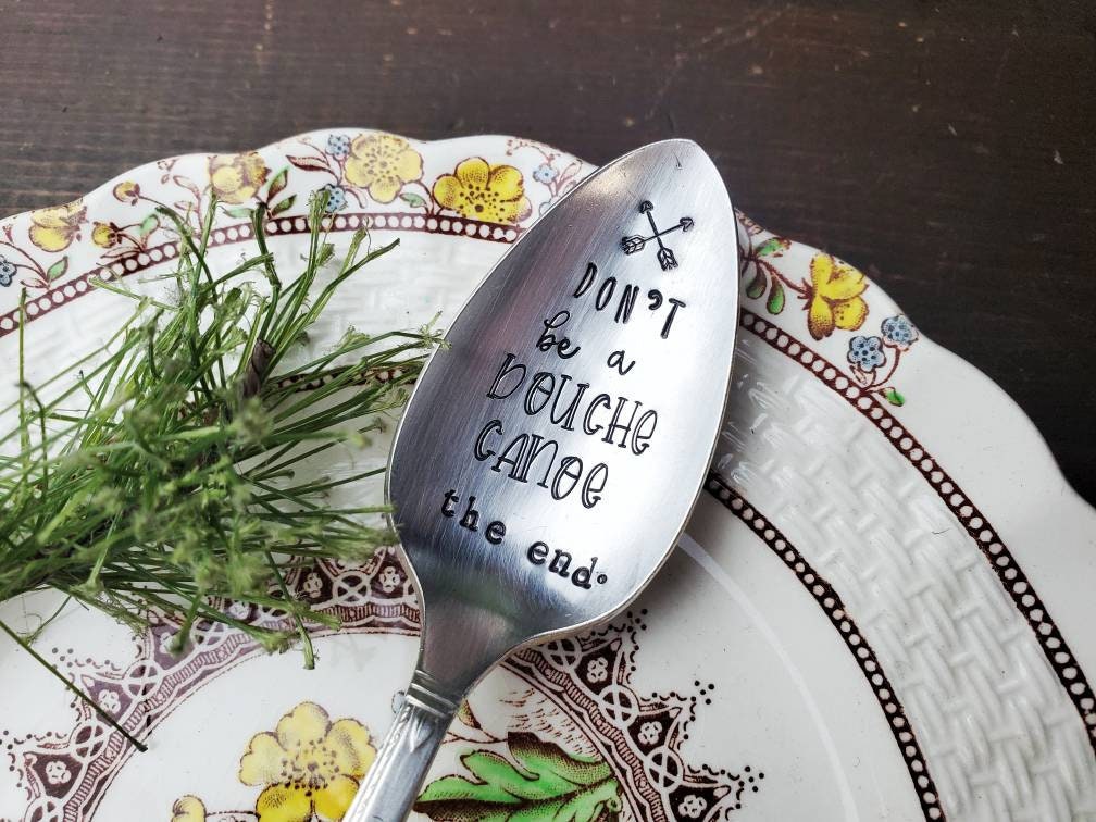 Don't Be Douche Canoe, Coffee Spoon, Stamped Spoon, Tea Spoon, Spoon Me Maryland, Birthday, Co-Worker Gift, Silverware, Coffee Gift