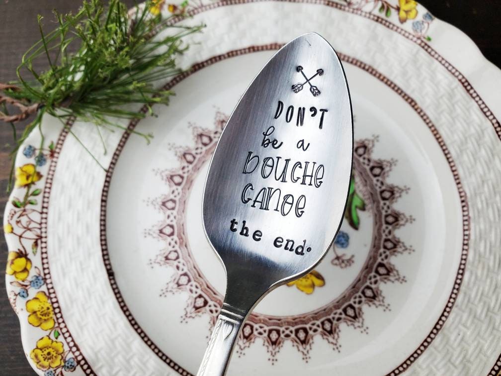 Don't Be Douche Canoe, Coffee Spoon, Stamped Spoon, Tea Spoon, Spoon Me Maryland, Birthday, Co-Worker Gift, Silverware, Coffee Gift