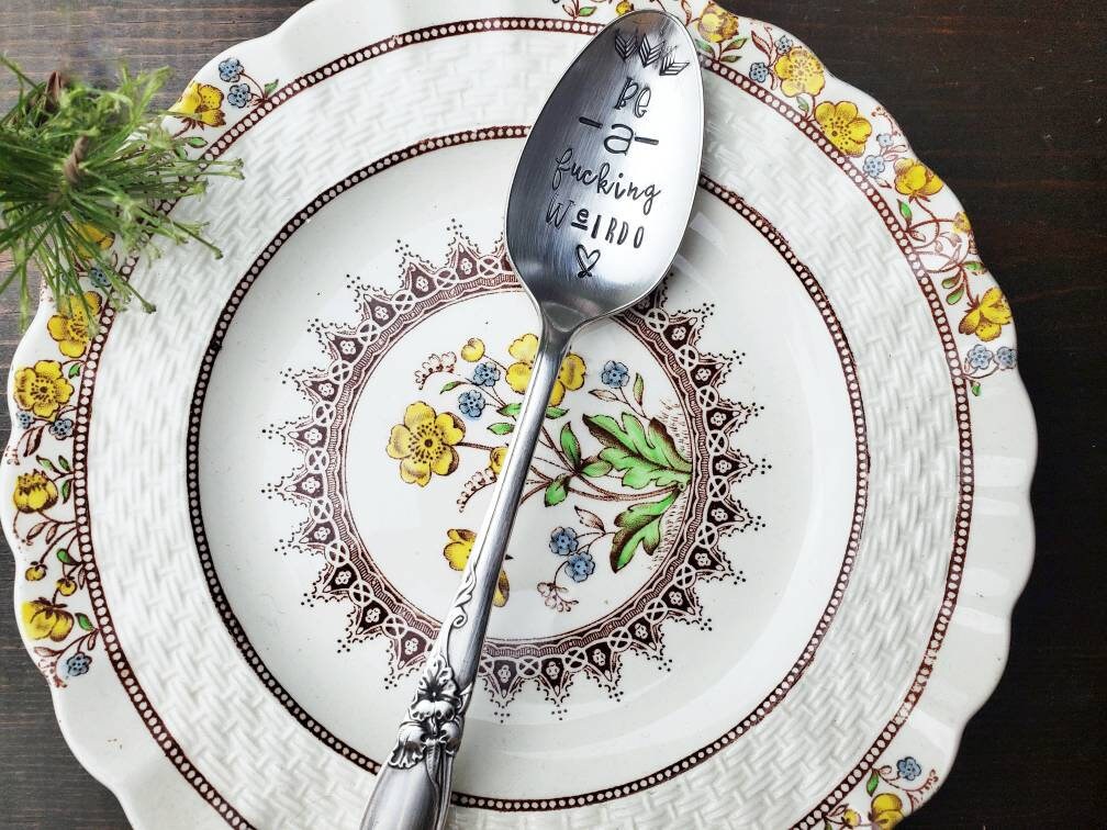 Be A Weirdo, Coffee Spoon, Stamped Spoon, Tea Spoon, Spoon Me Maryland, Birthday, Co-Worker Gift, Silverware, Coffee Gift