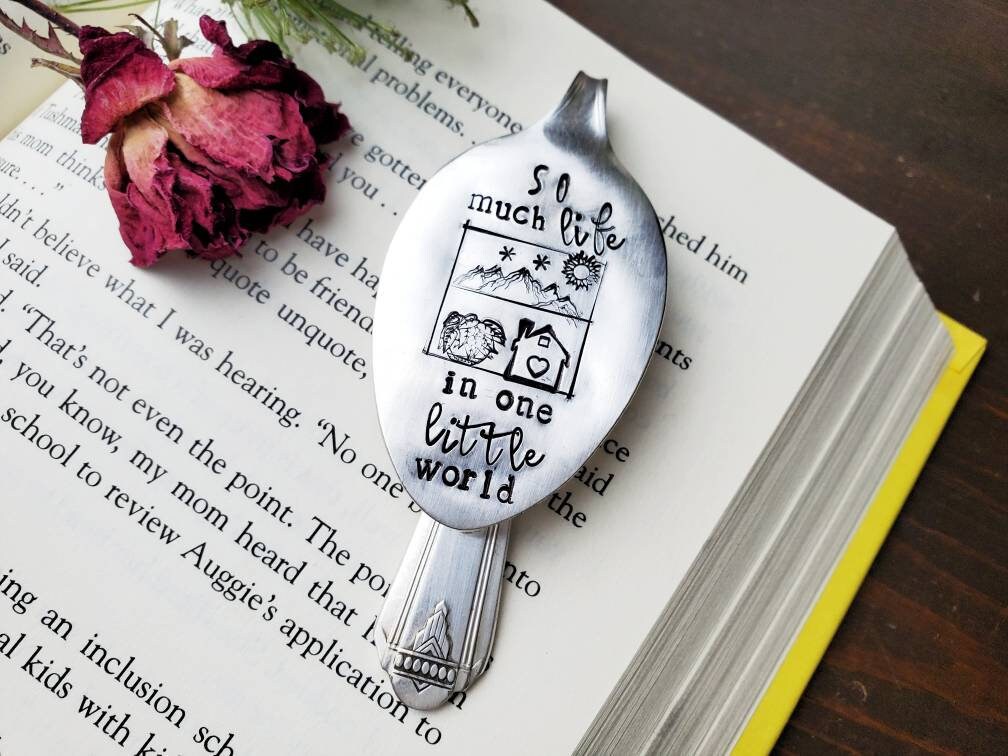 SO Much Life, Spoon Bookmark, Reader Gift, Stamped Spoon, Repurposed, Book Club Gift, Wine Gift, Gift for Reader, Stocking Stuffer, Bookworm