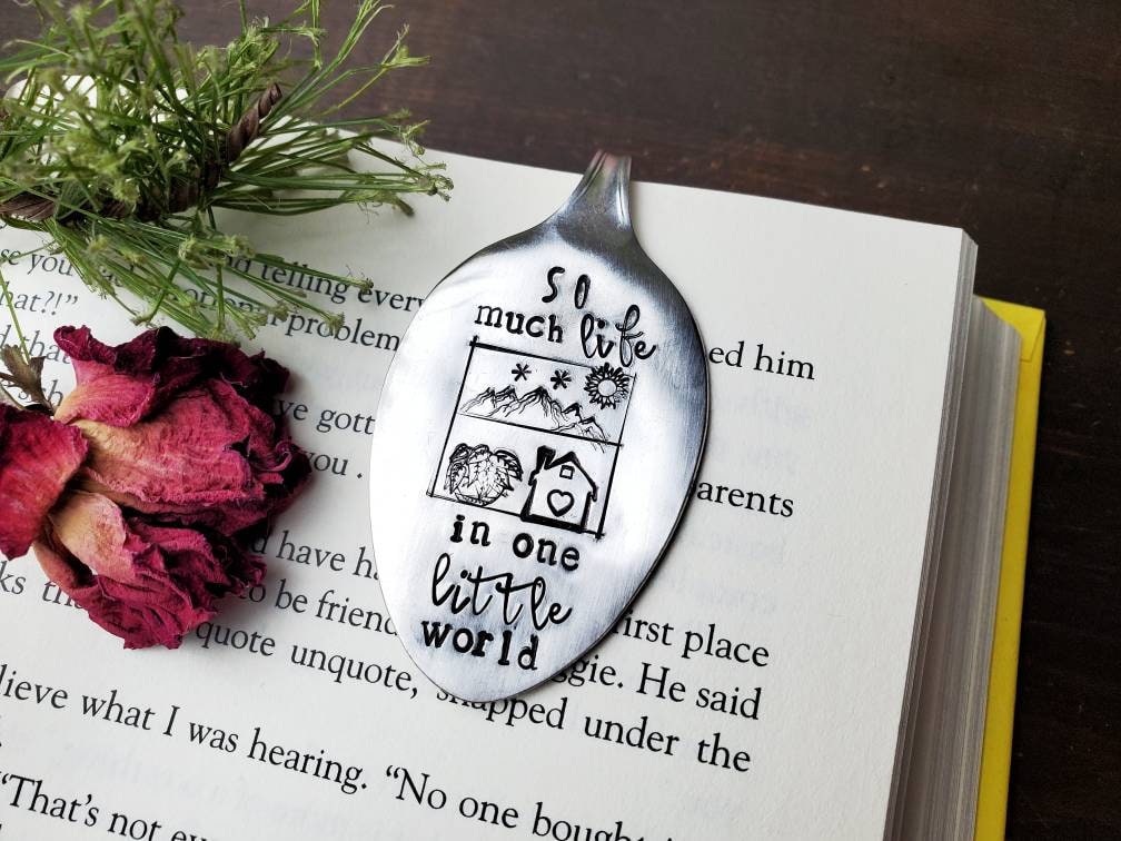 SO Much Life, Spoon Bookmark, Reader Gift, Stamped Spoon, Repurposed, Book Club Gift, Wine Gift, Gift for Reader, Stocking Stuffer, Bookworm