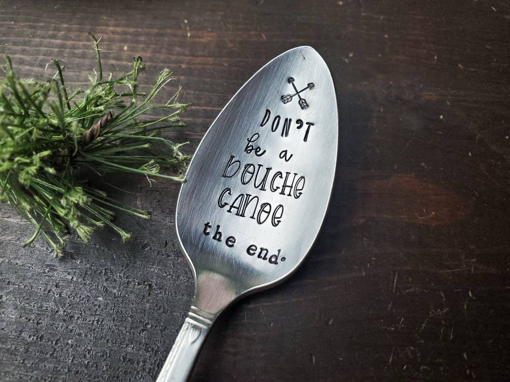 Don't Be Douche Canoe, Coffee Spoon, Stamped Spoon, Tea Spoon, Spoon Me Maryland, Birthday, Co-Worker Gift, Silverware, Coffee Gift