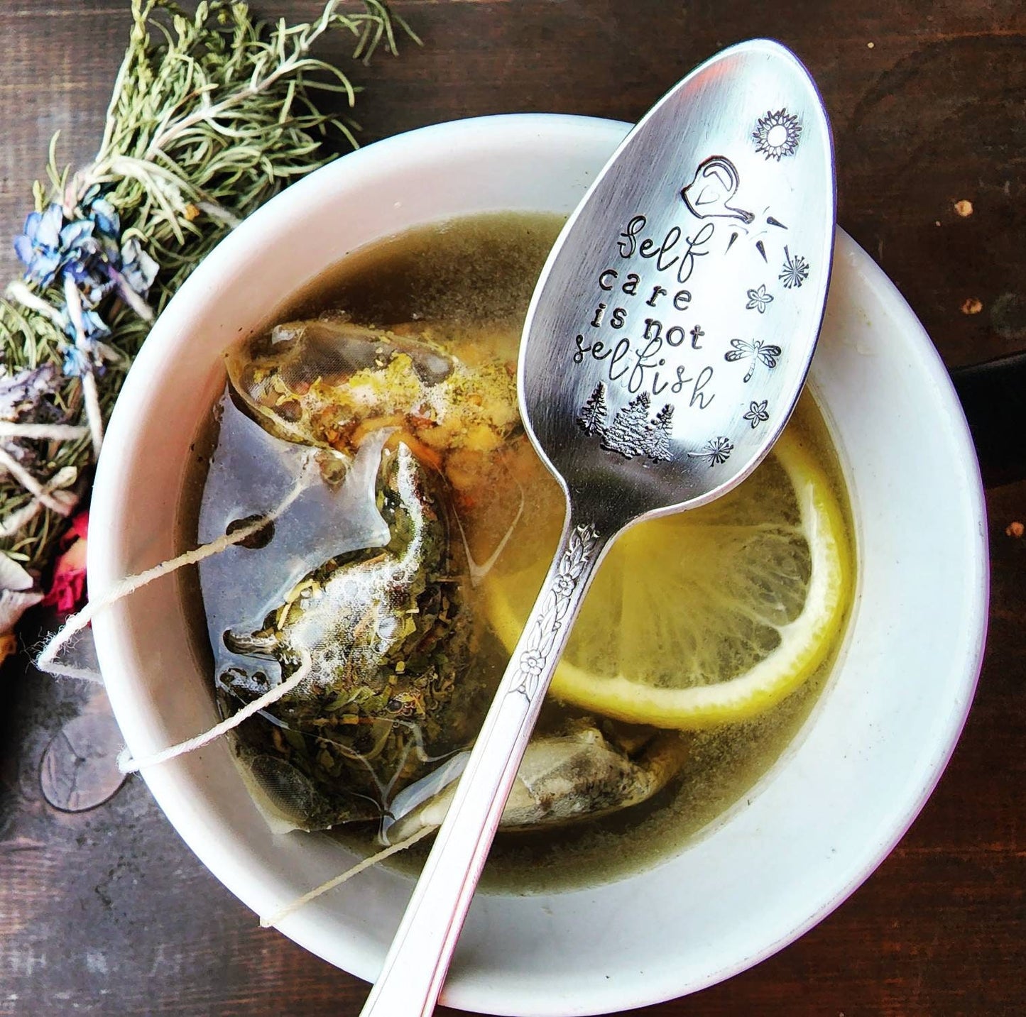Self Care Is Not Selfish, Coffee Spoon, Stamped Spoon, Teaspoon, Spoon Me Maryland, Birthday, Co-Worker Gift, Silverware, Tea Lover