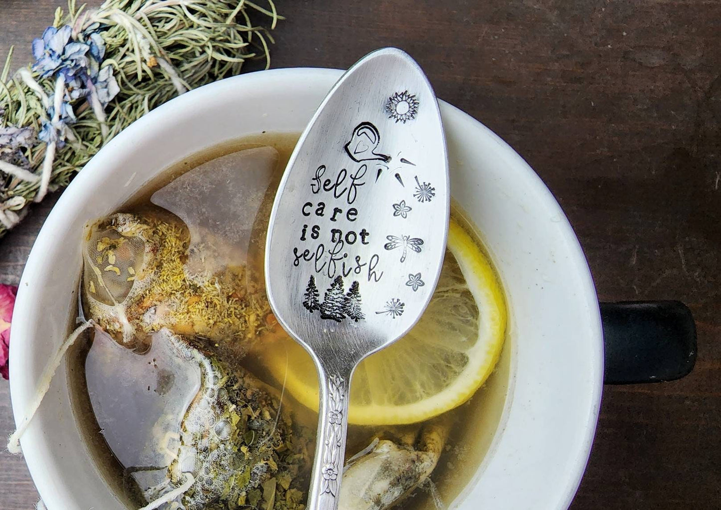 Self Care Is Not Selfish, Coffee Spoon, Stamped Spoon, Teaspoon, Spoon Me Maryland, Birthday, Co-Worker Gift, Silverware, Tea Lover