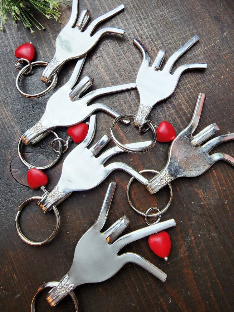I Love You, Sign Language, Fork Key Chain, Valentine's Day, Gifts For Her, Funny Gifts, Silverware, ASL, Gifts Under 20, Handmade Gift