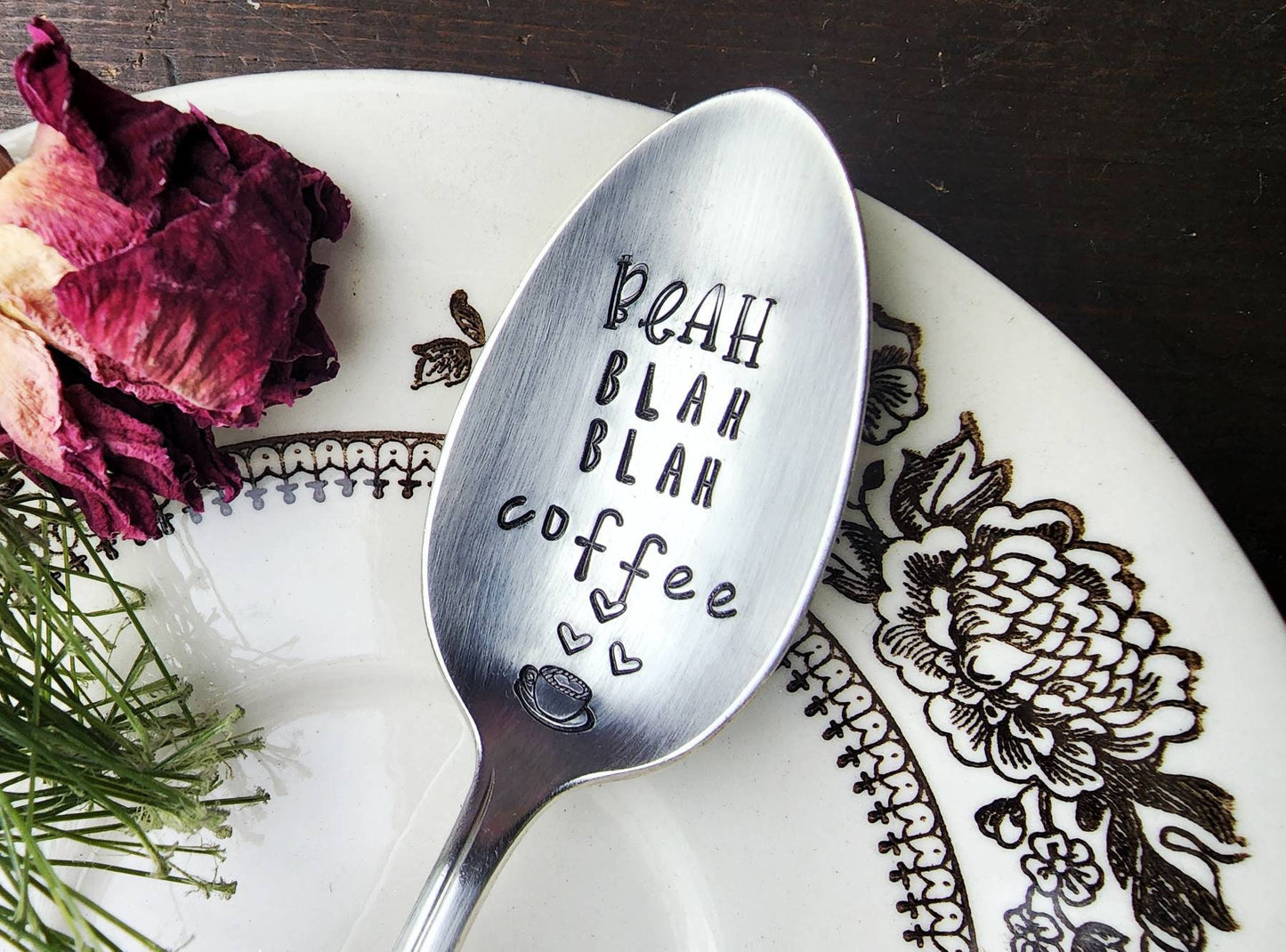 Blah Blah Blah, Coffee Spoon, Stamped Spoon, Tea Spoon, Spoon Me Maryland, Birthday, Co-Worker Gift, Silverware, Coffee Gift