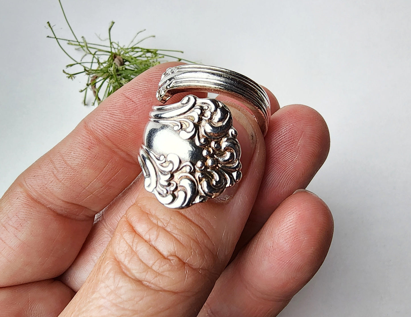 Spoon Ring, Size 9, Silverware Jewelry, Vintage Spoon Ring, Boho Ring, Silver Spoon Ring, Floral Ring, Spoon Me Maryland, Gifts for Her