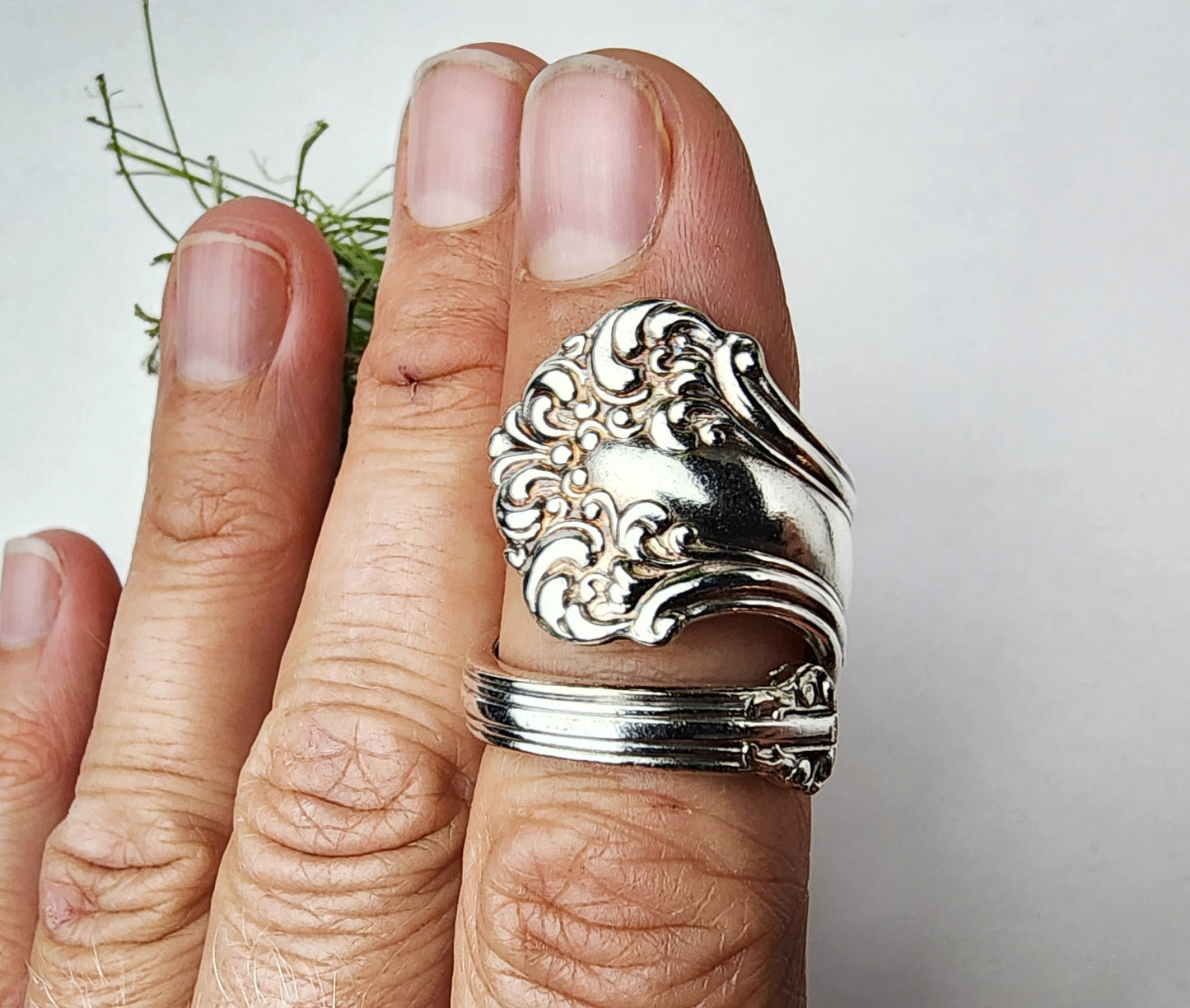 Spoon Ring, Size 9, Silverware Jewelry, Vintage Spoon Ring, Boho Ring, Silver Spoon Ring, Floral Ring, Spoon Me Maryland, Gifts for Her