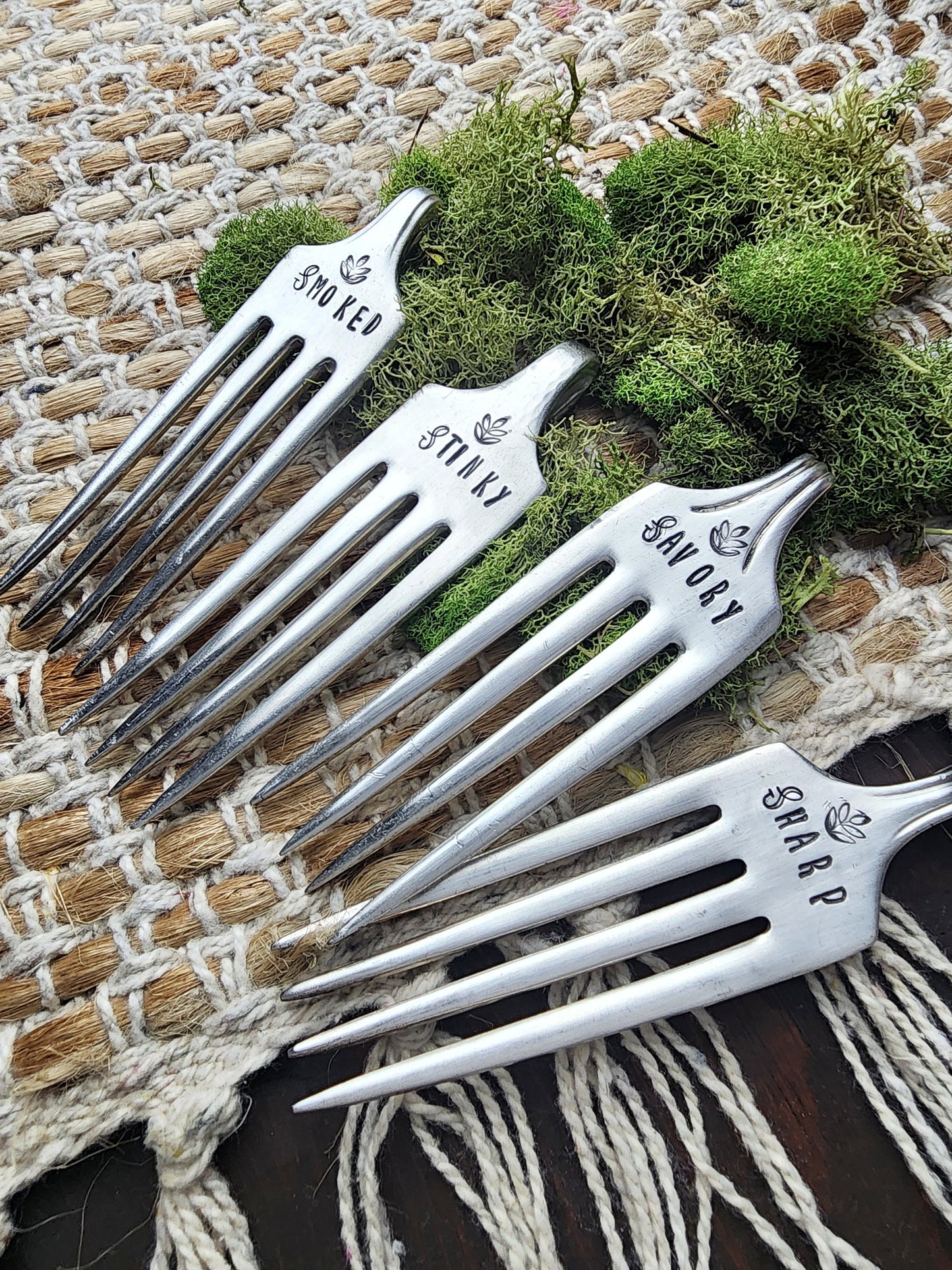 Cheese Forks, Cheese Lover Gift, Hand Stamped Silver, Markers, Handmade Gifts, Housewarming Gifts, Hostess Gift, Repurposed, Cheese Labels