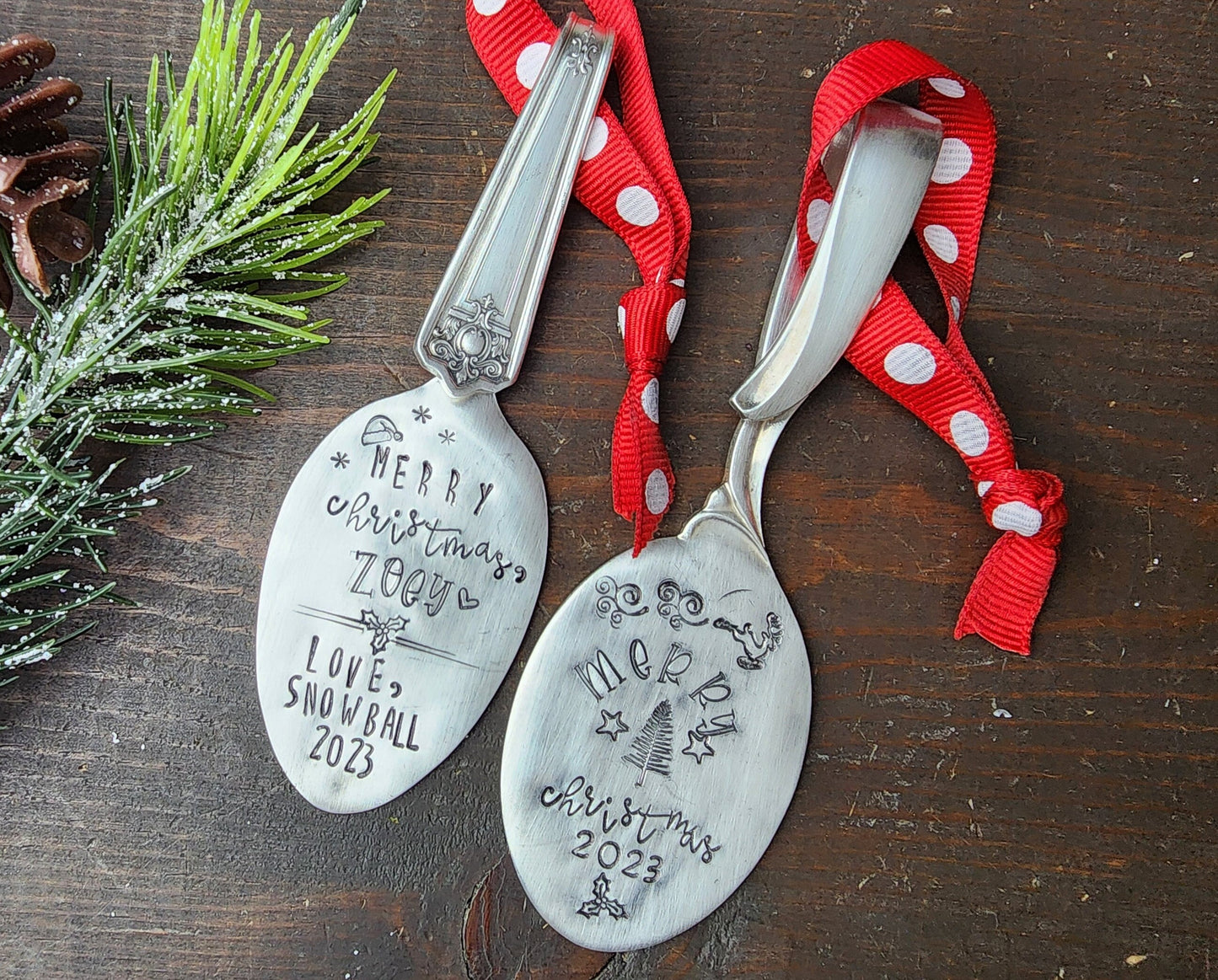 Personalized Ornament, Spooning Since, Christmas Gift, Stamped Spoon, New Couple, First Christmas, Family Gifts