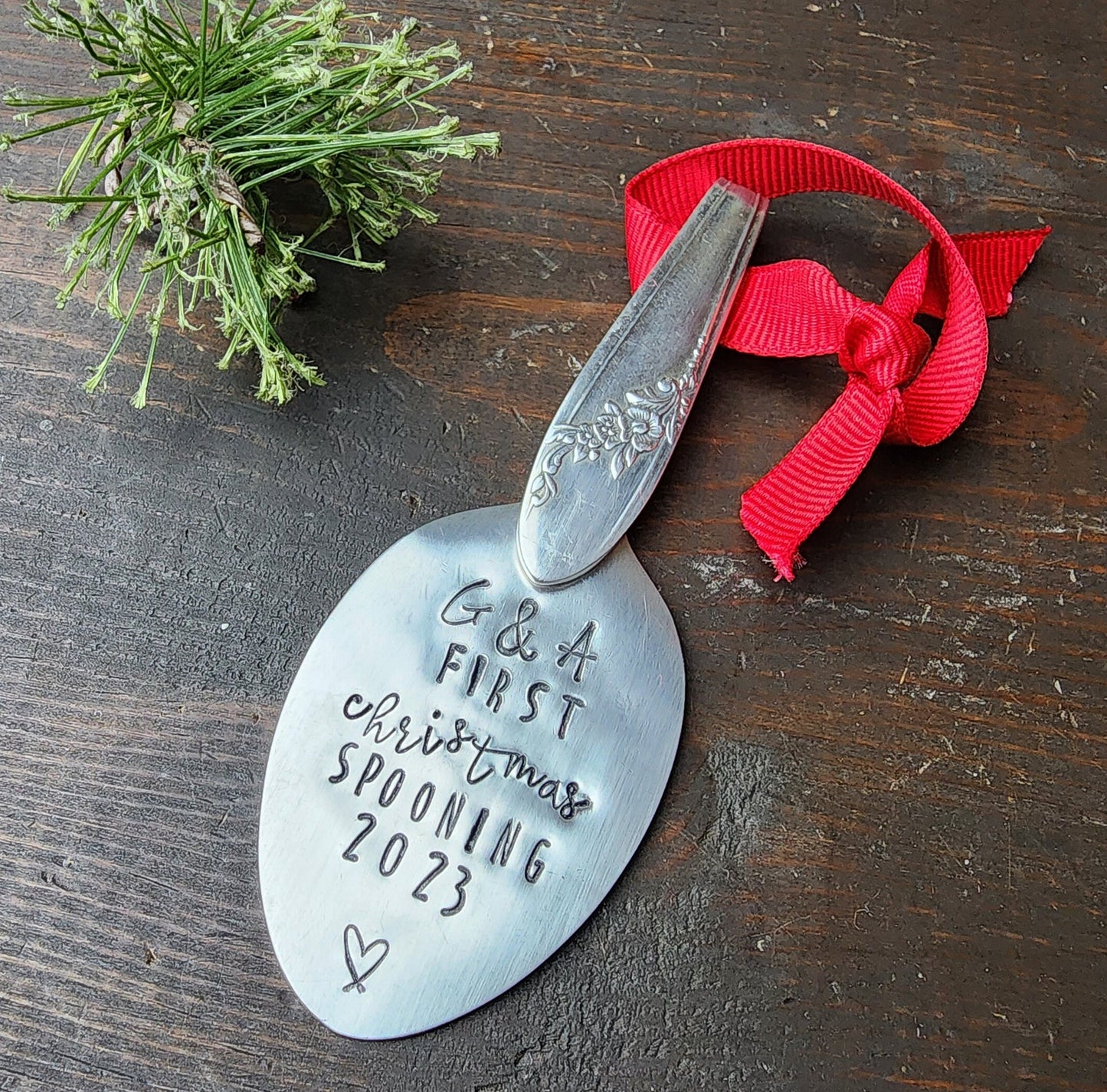 Personalized Ornament, Spooning Since, Christmas Gift, Stamped Spoon, New Couple, First Christmas, Family Gifts