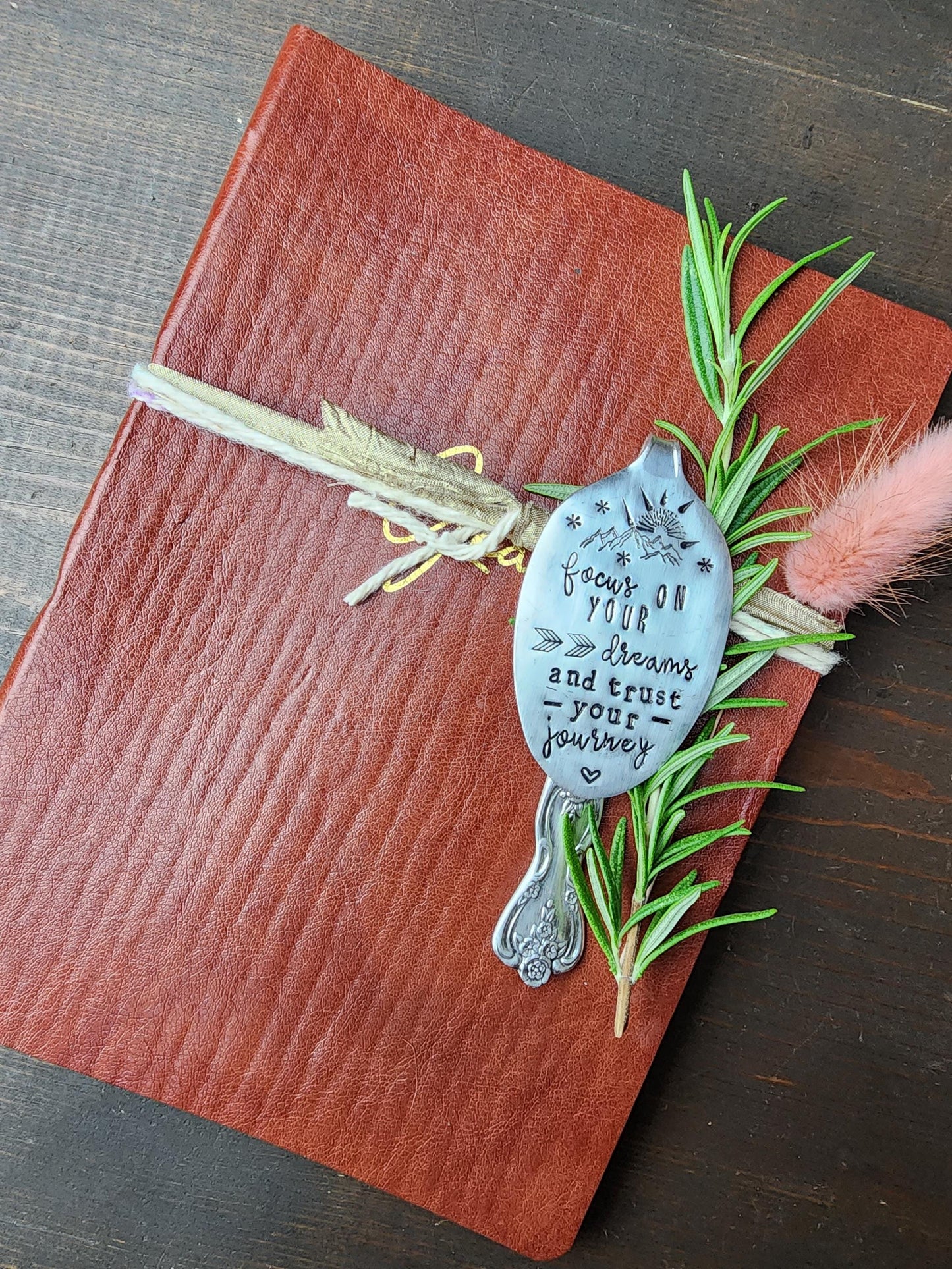 Focus, Journey, Goals, Spoon Bookmark, Reader Gift, Stamped Spoon, Repurposed, Book Club, Gift for Readers, Stocking Stuffer, Bookworm